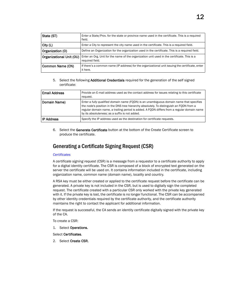 Generating a certificate signing request (csr) | Brocade Mobility Access Point System Reference Guide (Supporting software release 5.5.0.0 and later) User Manual | Page 699 / 854