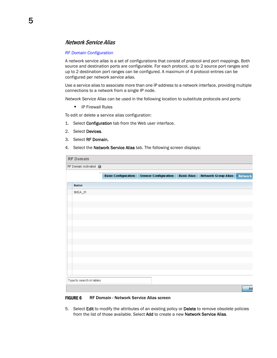 Network service alias | Brocade Mobility Access Point System Reference Guide (Supporting software release 5.5.0.0 and later) User Manual | Page 76 / 854