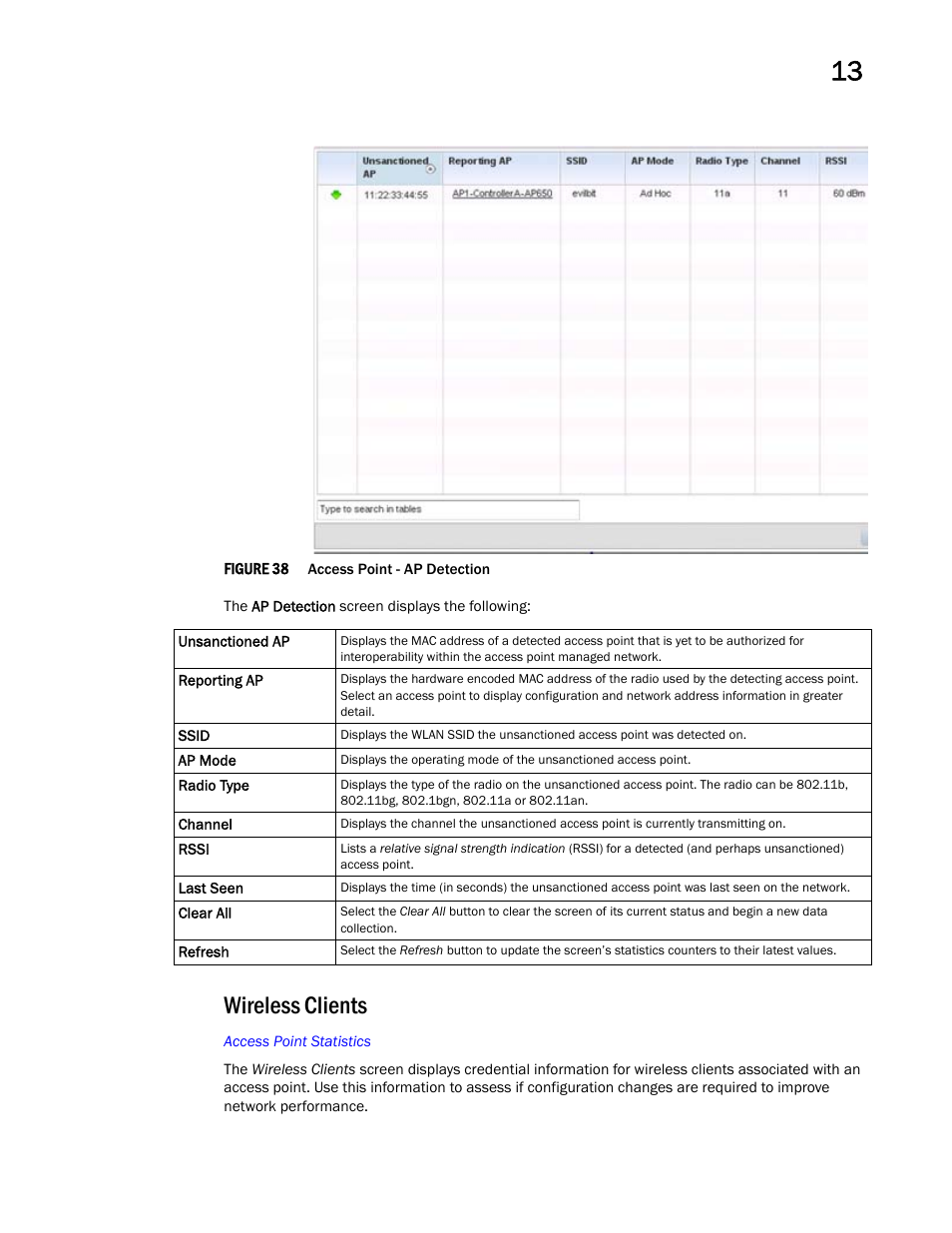 Wireless clients, Wireless, Clients | Brocade Mobility Access Point System Reference Guide (Supporting software release 5.5.0.0 and later) User Manual | Page 771 / 854