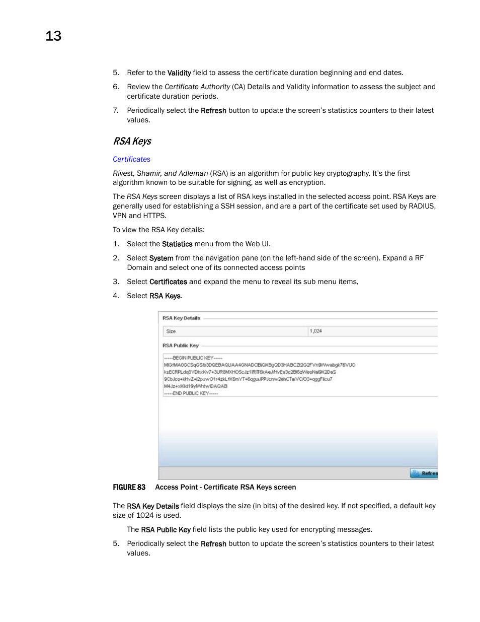 Rsa keys | Brocade Mobility Access Point System Reference Guide (Supporting software release 5.5.0.0 and later) User Manual | Page 830 / 854