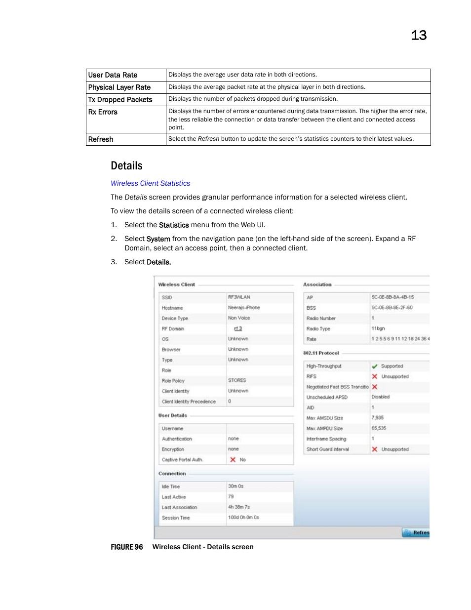 Details | Brocade Mobility Access Point System Reference Guide (Supporting software release 5.5.0.0 and later) User Manual | Page 847 / 854