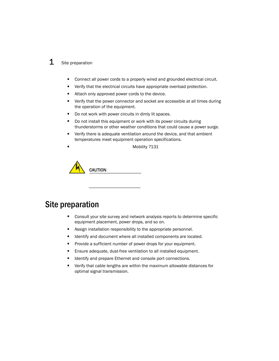 Site preparation | Brocade Mobility 7131 Installation Guide - Dependent Mode (Supporting software release 4.1.0.0 and later) User Manual | Page 10 / 52