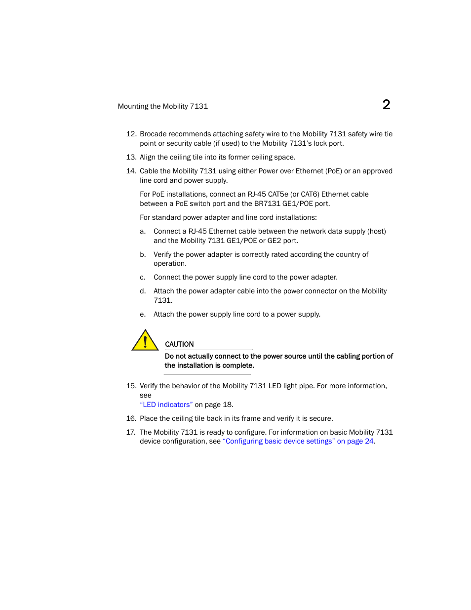 Brocade Mobility 7131 Installation Guide - Dependent Mode (Supporting software release 4.1.0.0 and later) User Manual | Page 25 / 52