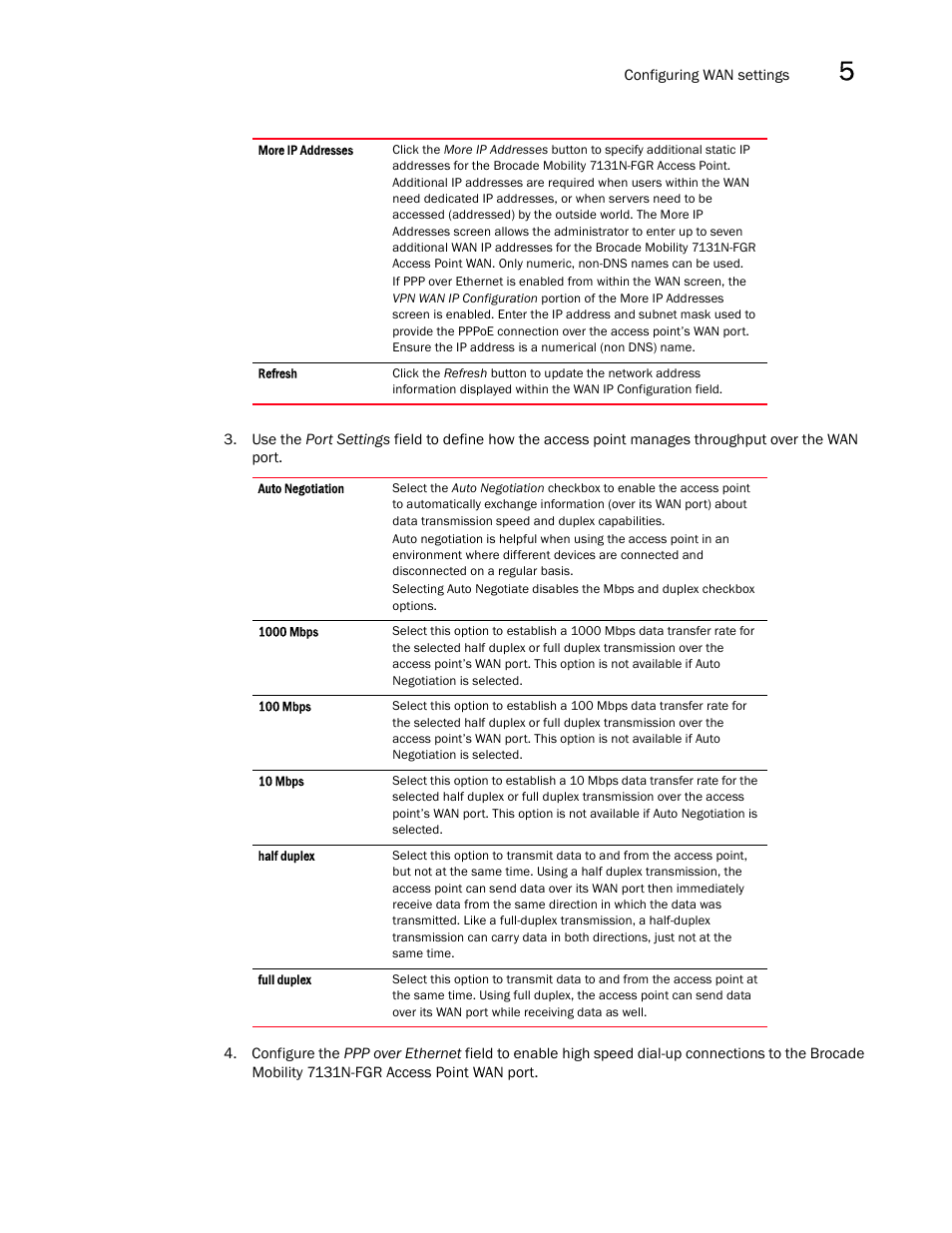 Brocade Mobility 7131N-FGR Access Point Product Reference Guide (Supporting software release 4.0.0.0-35GRN and later) User Manual | Page 125 / 593