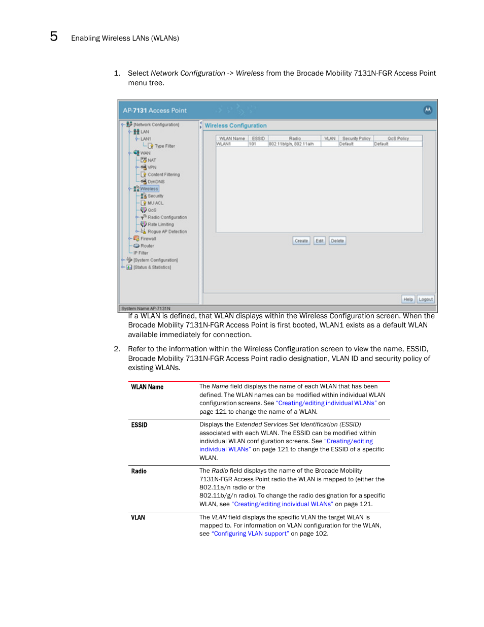 Brocade Mobility 7131N-FGR Access Point Product Reference Guide (Supporting software release 4.0.0.0-35GRN and later) User Manual | Page 132 / 593