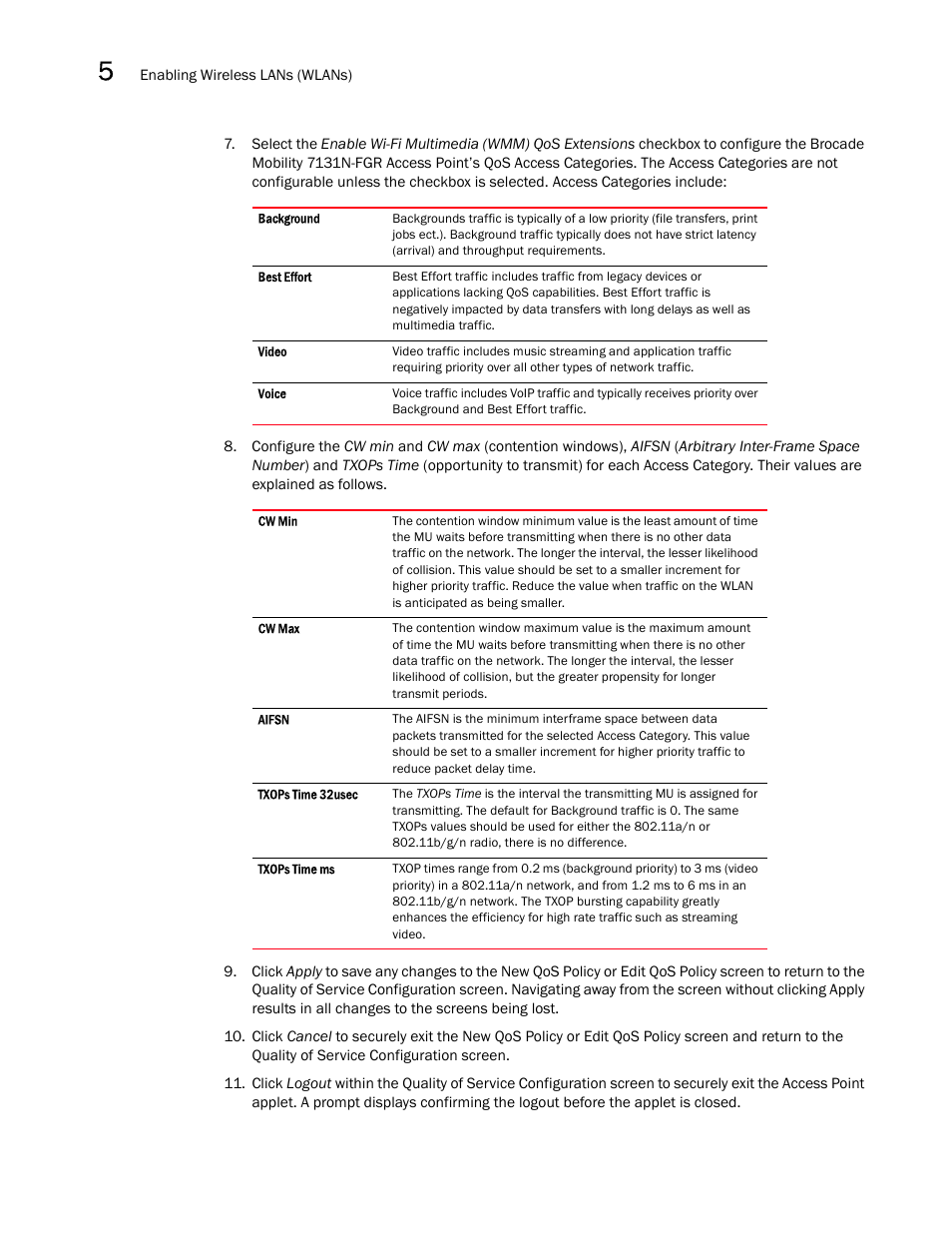 Brocade Mobility 7131N-FGR Access Point Product Reference Guide (Supporting software release 4.0.0.0-35GRN and later) User Manual | Page 144 / 593