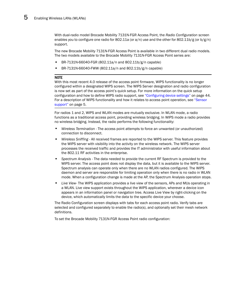 Brocade Mobility 7131N-FGR Access Point Product Reference Guide (Supporting software release 4.0.0.0-35GRN and later) User Manual | Page 150 / 593
