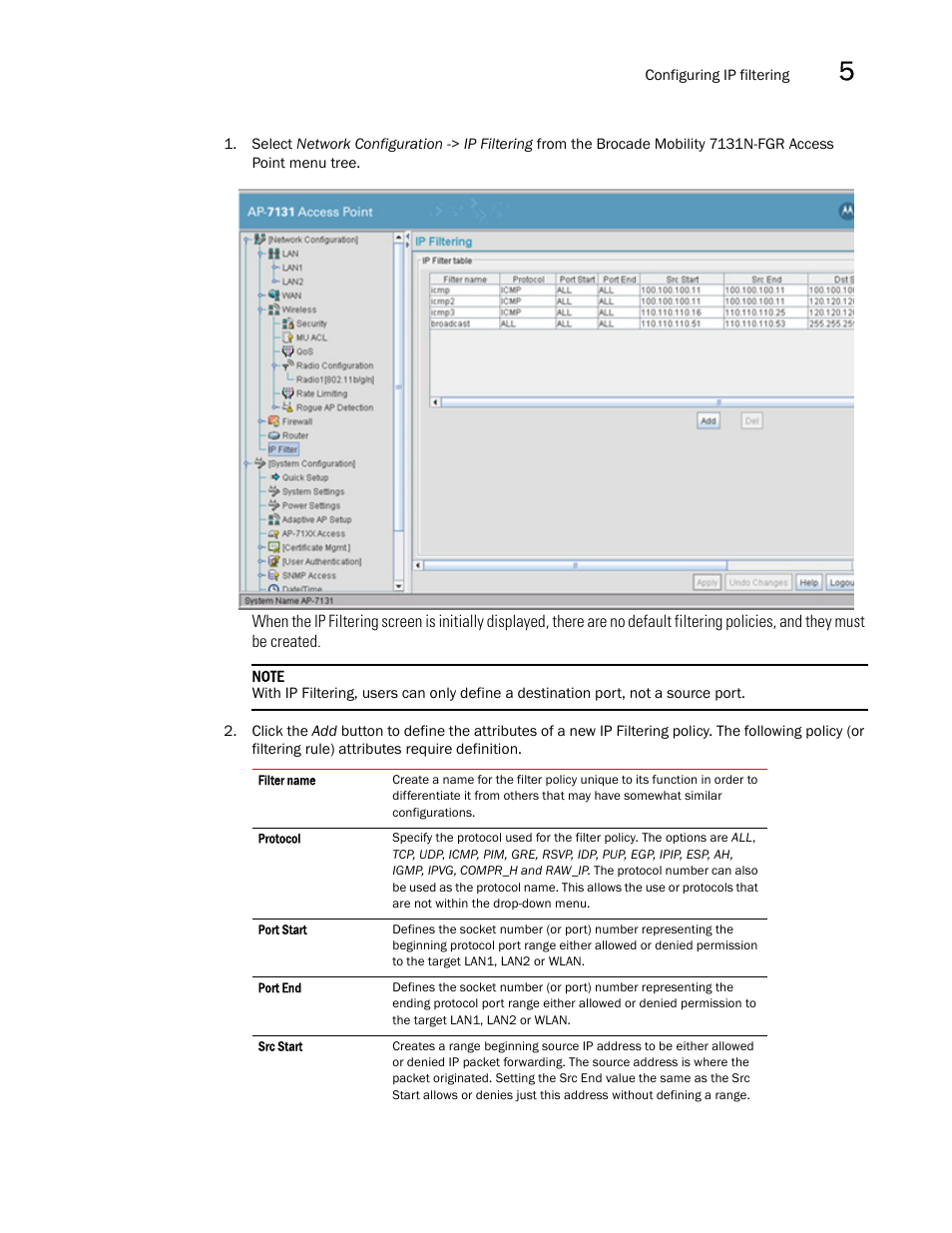 Brocade Mobility 7131N-FGR Access Point Product Reference Guide (Supporting software release 4.0.0.0-35GRN and later) User Manual | Page 169 / 593