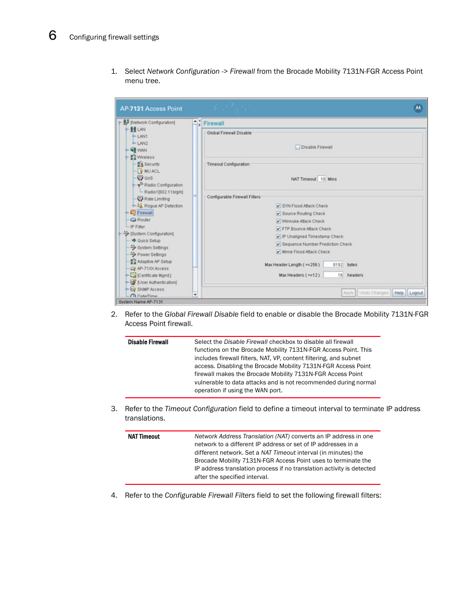 Brocade Mobility 7131N-FGR Access Point Product Reference Guide (Supporting software release 4.0.0.0-35GRN and later) User Manual | Page 184 / 593