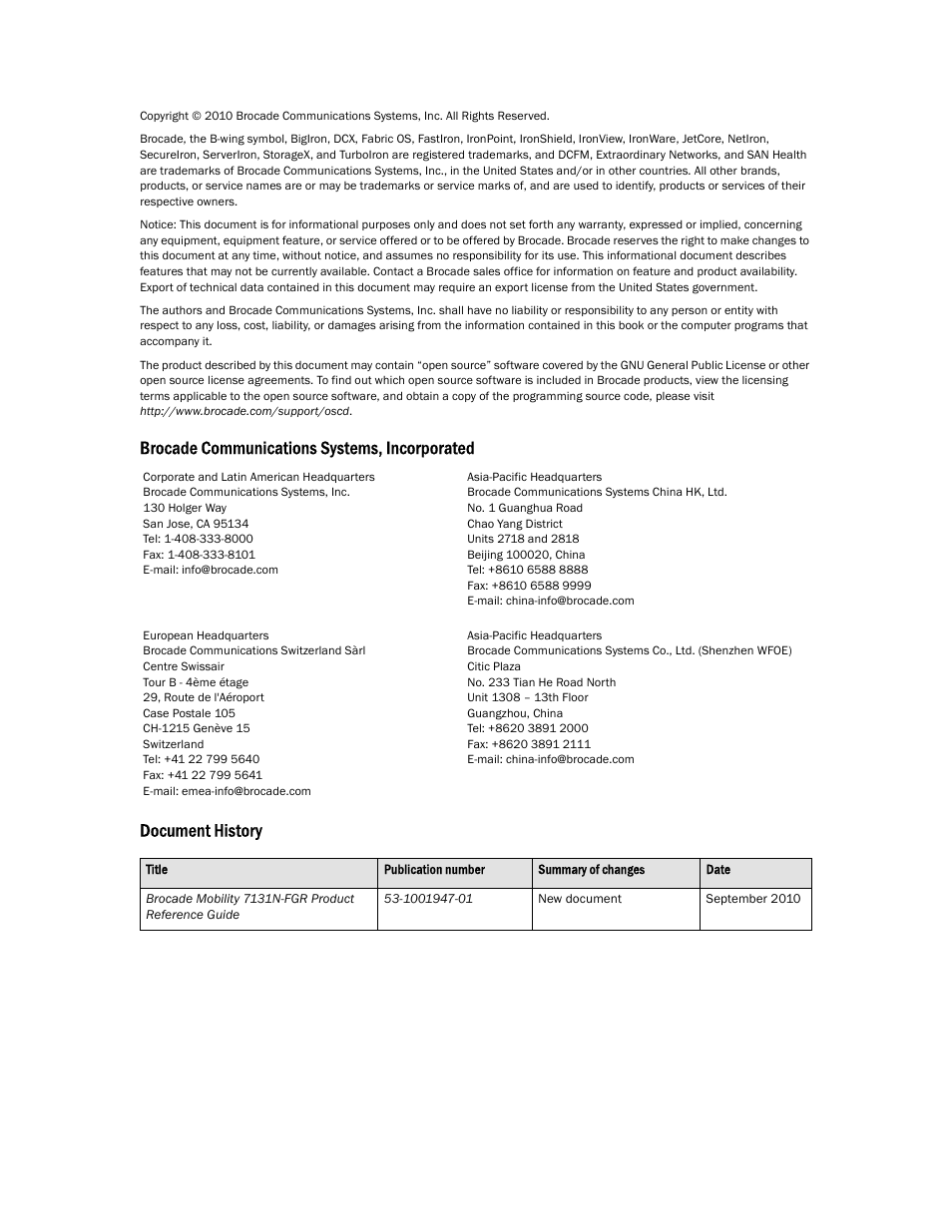 Brocade Mobility 7131N-FGR Access Point Product Reference Guide (Supporting software release 4.0.0.0-35GRN and later) User Manual | Page 2 / 593