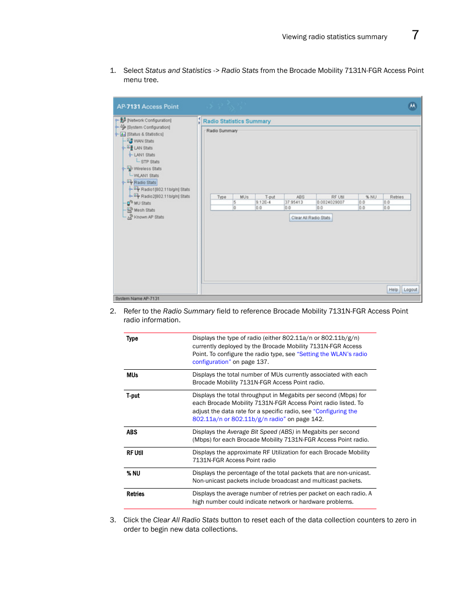 Brocade Mobility 7131N-FGR Access Point Product Reference Guide (Supporting software release 4.0.0.0-35GRN and later) User Manual | Page 241 / 593