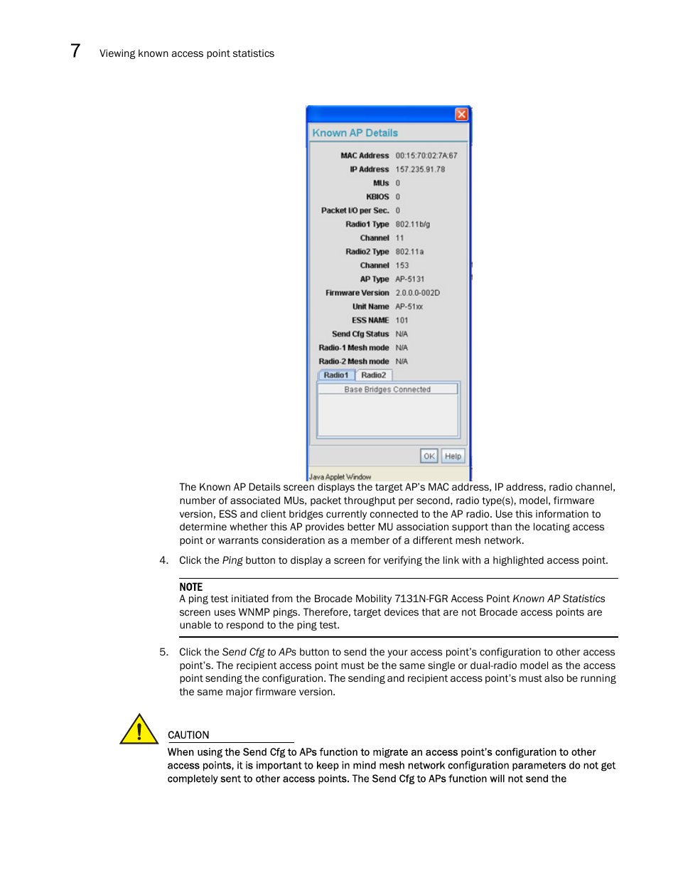 Brocade Mobility 7131N-FGR Access Point Product Reference Guide (Supporting software release 4.0.0.0-35GRN and later) User Manual | Page 254 / 593