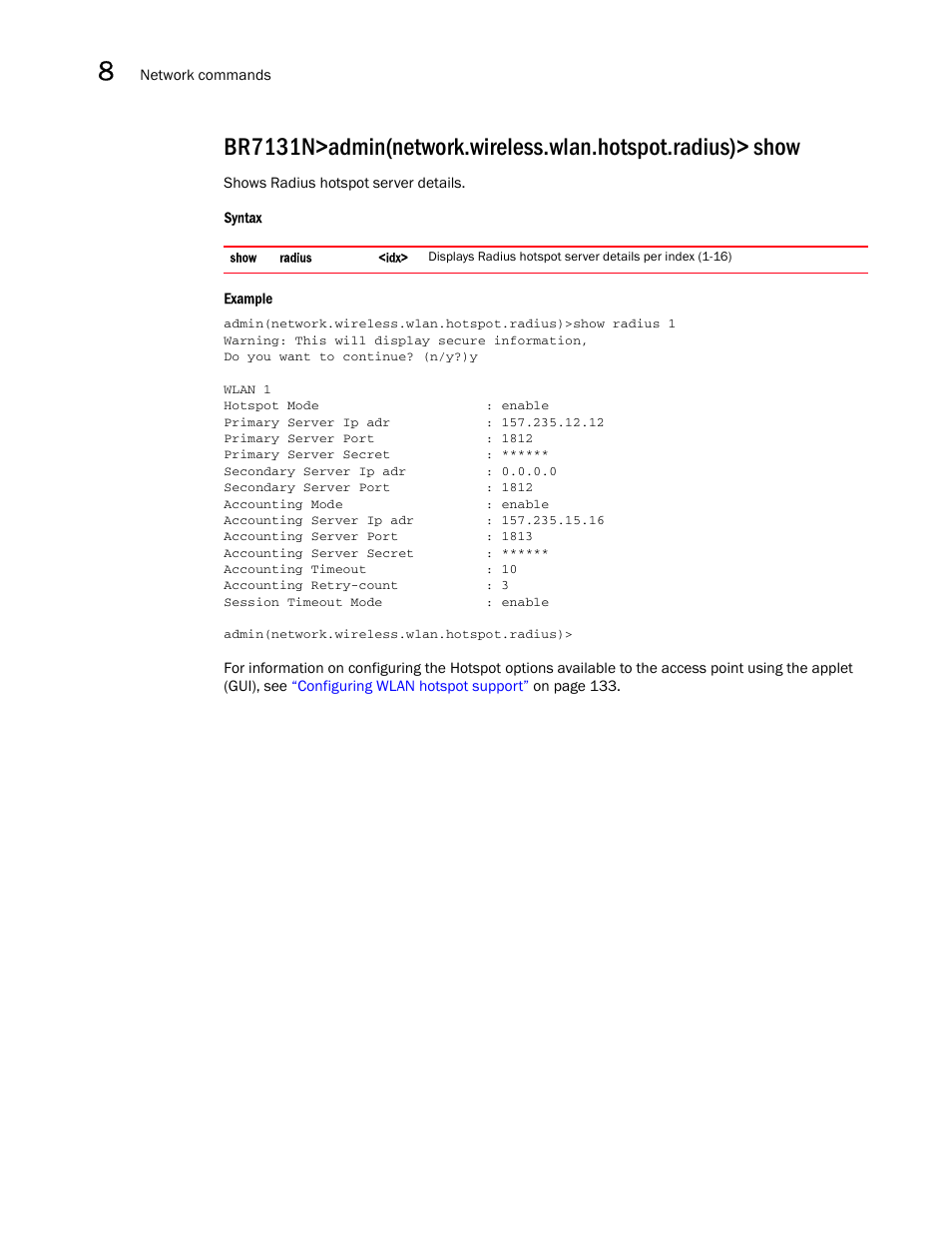 Brocade Mobility 7131N-FGR Access Point Product Reference Guide (Supporting software release 4.0.0.0-35GRN and later) User Manual | Page 334 / 593