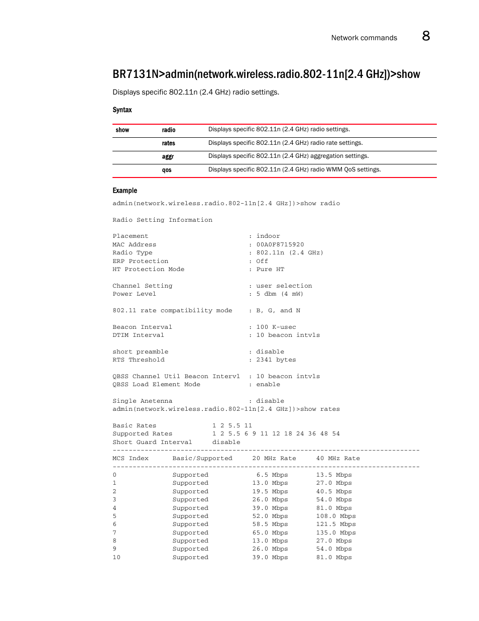 Brocade Mobility 7131N-FGR Access Point Product Reference Guide (Supporting software release 4.0.0.0-35GRN and later) User Manual | Page 353 / 593