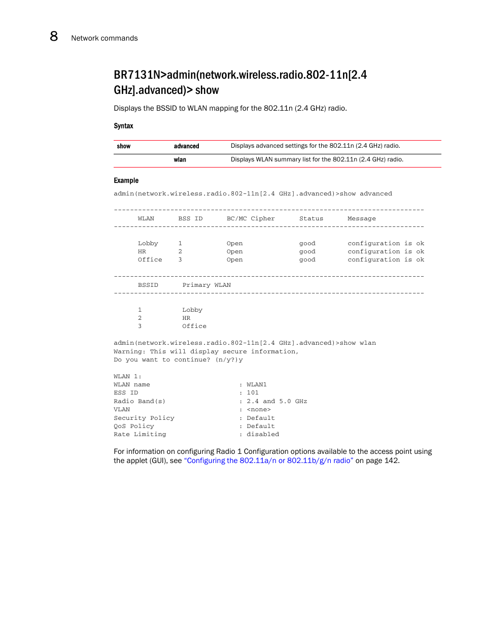 Brocade Mobility 7131N-FGR Access Point Product Reference Guide (Supporting software release 4.0.0.0-35GRN and later) User Manual | Page 358 / 593