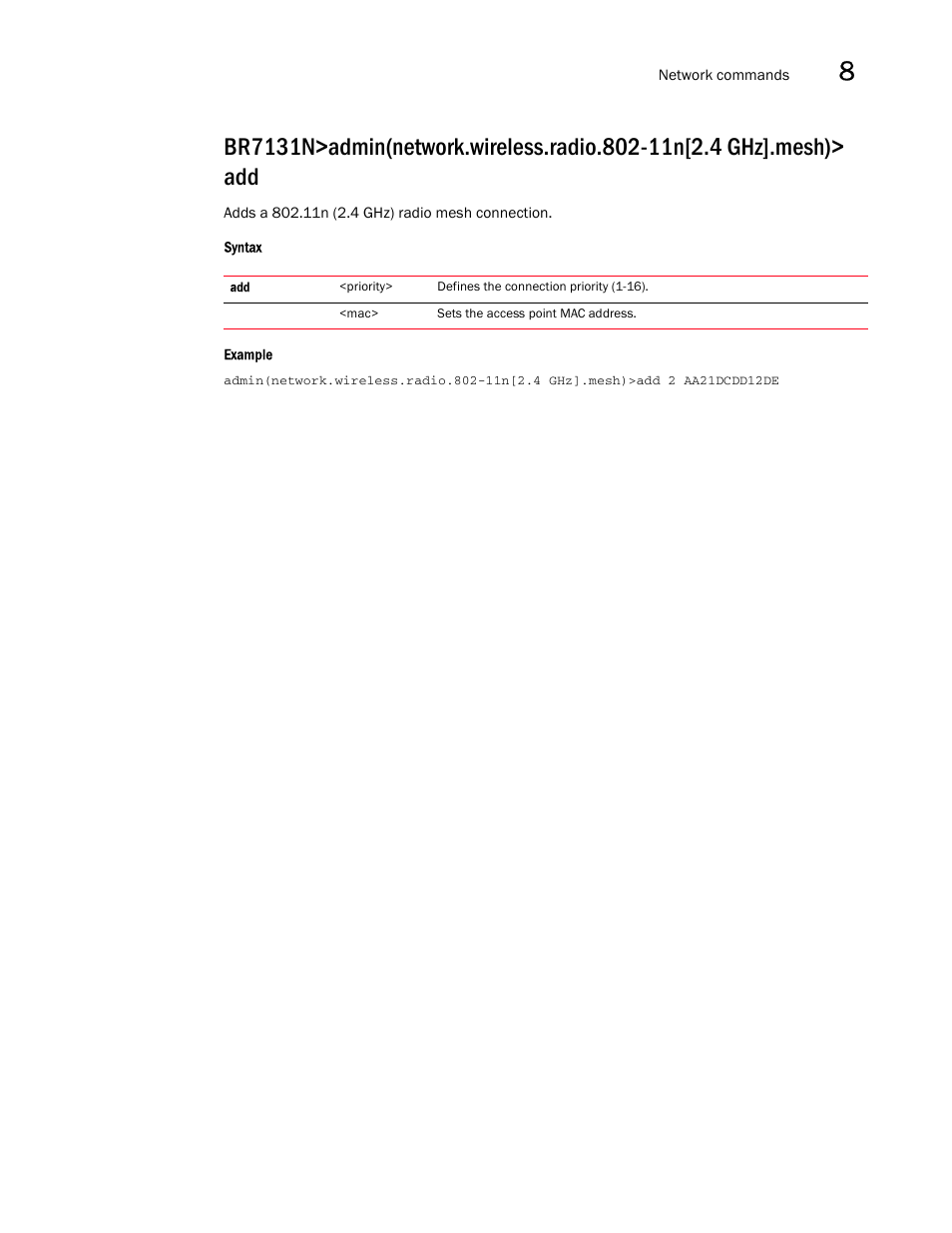 Brocade Mobility 7131N-FGR Access Point Product Reference Guide (Supporting software release 4.0.0.0-35GRN and later) User Manual | Page 363 / 593