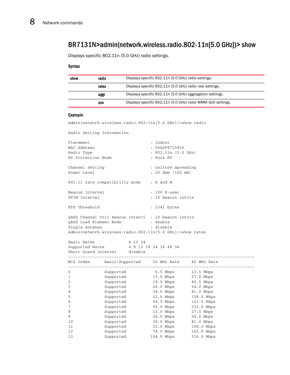 Brocade Mobility 7131N-FGR Access Point Product Reference Guide (Supporting software release 4.0.0.0-35GRN and later) User Manual | Page 366 / 593