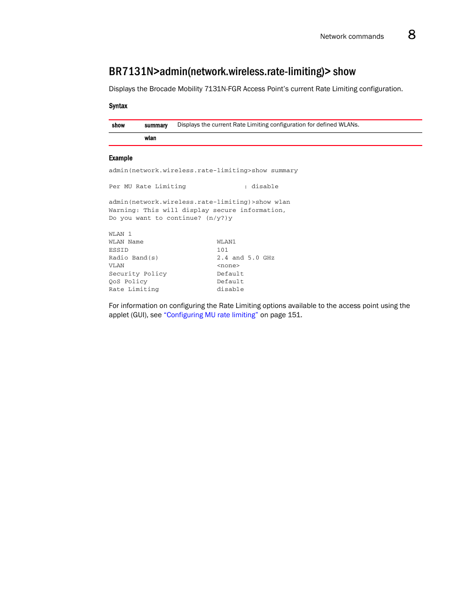 Brocade Mobility 7131N-FGR Access Point Product Reference Guide (Supporting software release 4.0.0.0-35GRN and later) User Manual | Page 383 / 593
