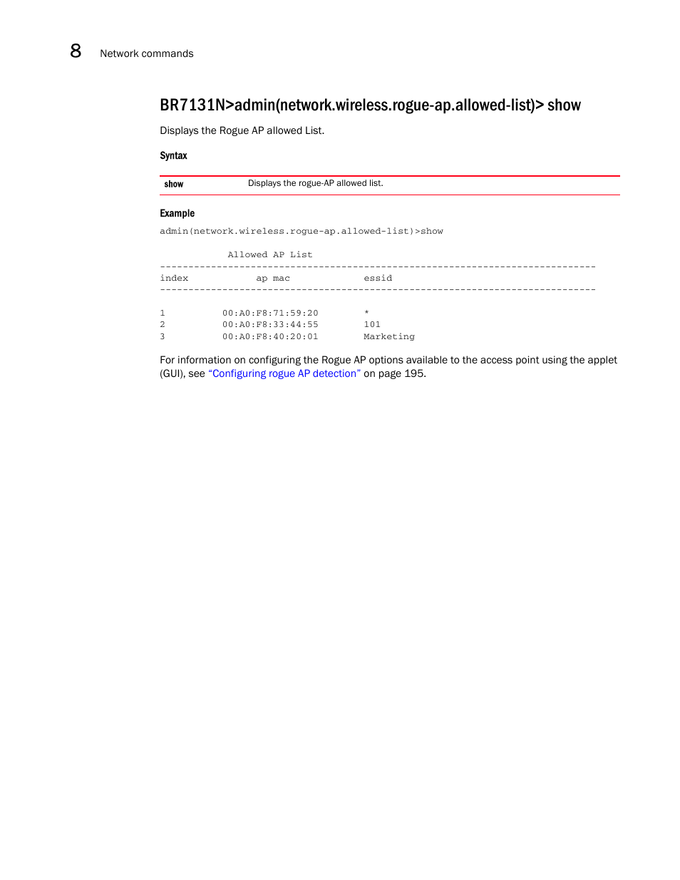 Brocade Mobility 7131N-FGR Access Point Product Reference Guide (Supporting software release 4.0.0.0-35GRN and later) User Manual | Page 392 / 593