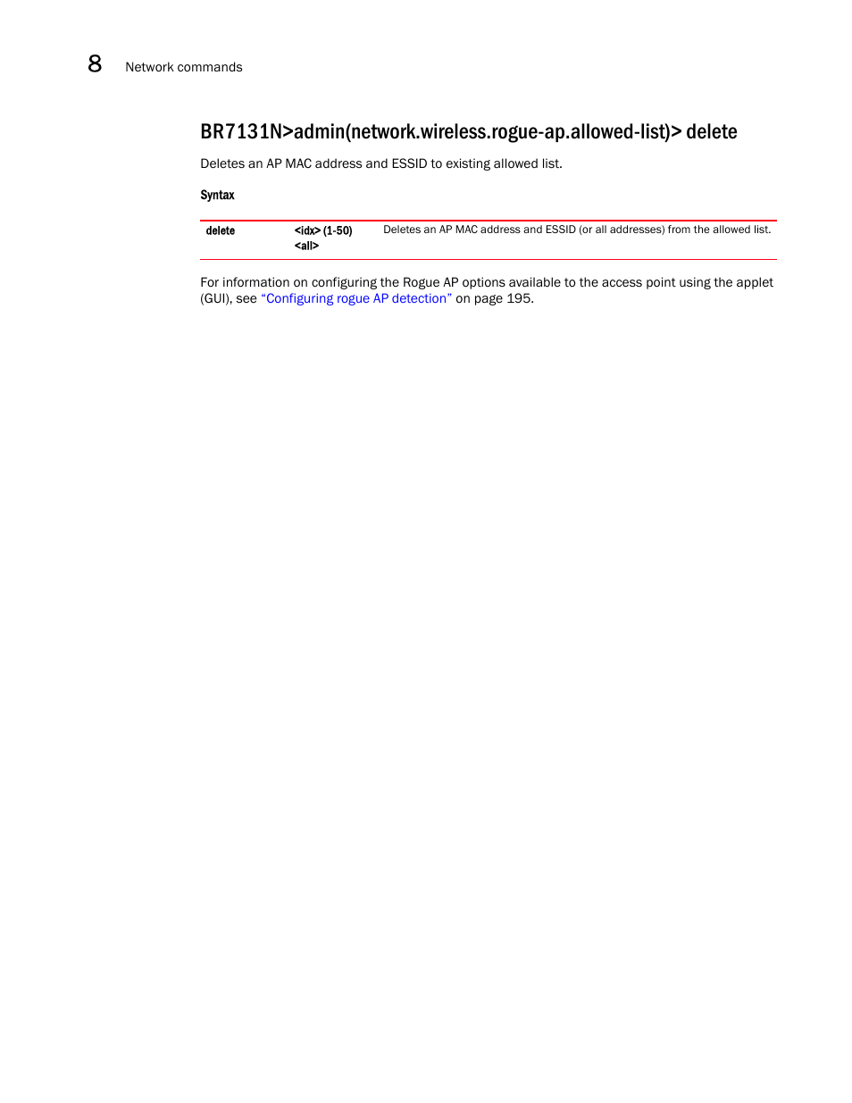 Brocade Mobility 7131N-FGR Access Point Product Reference Guide (Supporting software release 4.0.0.0-35GRN and later) User Manual | Page 394 / 593