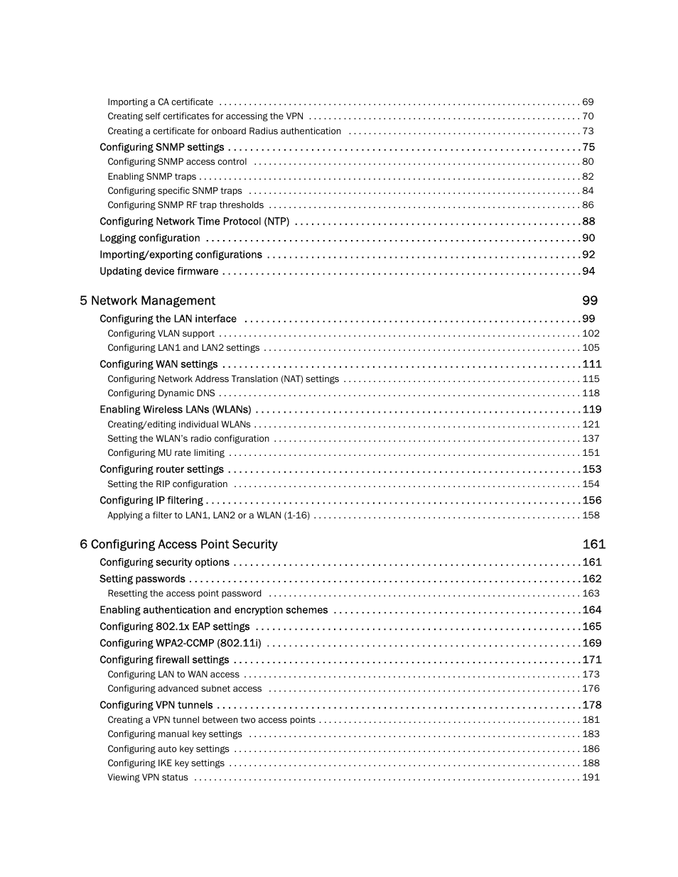 Brocade Mobility 7131N-FGR Access Point Product Reference Guide (Supporting software release 4.0.0.0-35GRN and later) User Manual | Page 5 / 593