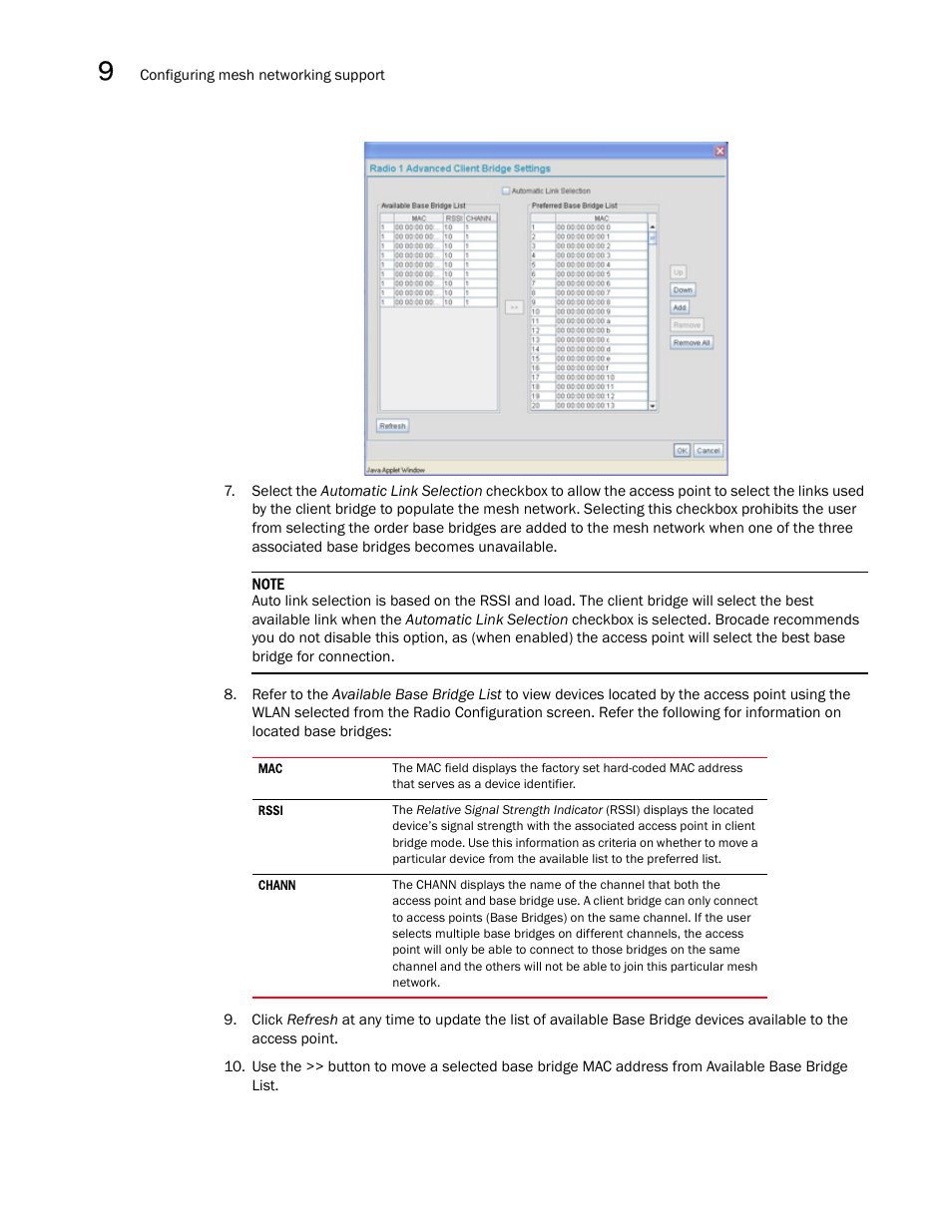 Brocade Mobility 7131N-FGR Access Point Product Reference Guide (Supporting software release 4.0.0.0-35GRN and later) User Manual | Page 542 / 593