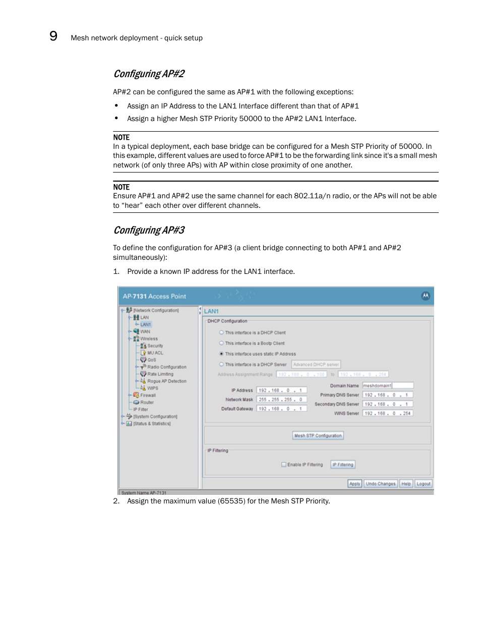 Configuring ap#2, Configuring ap#3 | Brocade Mobility 7131N-FGR Access Point Product Reference Guide (Supporting software release 4.0.0.0-35GRN and later) User Manual | Page 548 / 593