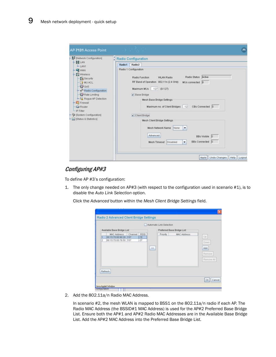 Configuring ap#3 | Brocade Mobility 7131N-FGR Access Point Product Reference Guide (Supporting software release 4.0.0.0-35GRN and later) User Manual | Page 552 / 593