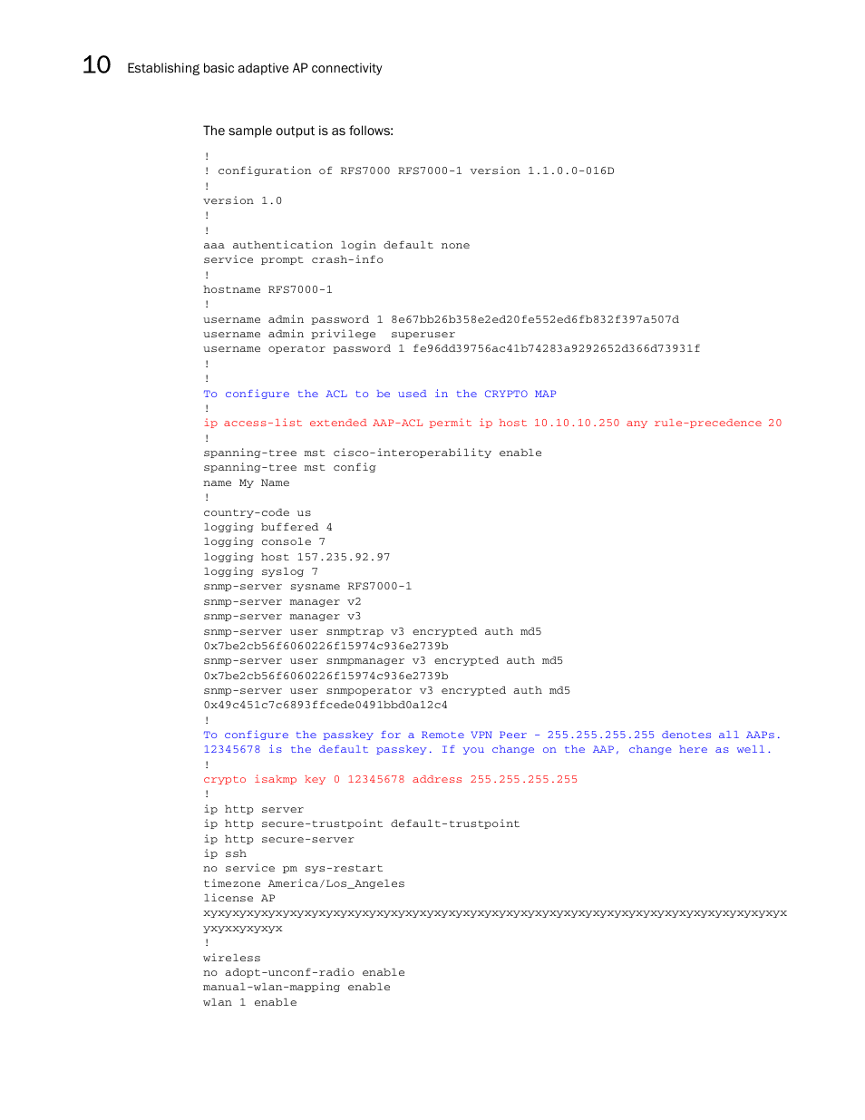 Brocade Mobility 7131N-FGR Access Point Product Reference Guide (Supporting software release 4.0.0.0-35GRN and later) User Manual | Page 570 / 593