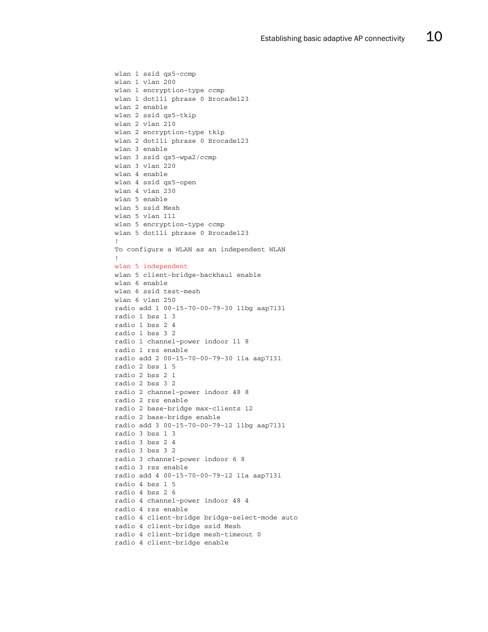 Brocade Mobility 7131N-FGR Access Point Product Reference Guide (Supporting software release 4.0.0.0-35GRN and later) User Manual | Page 571 / 593