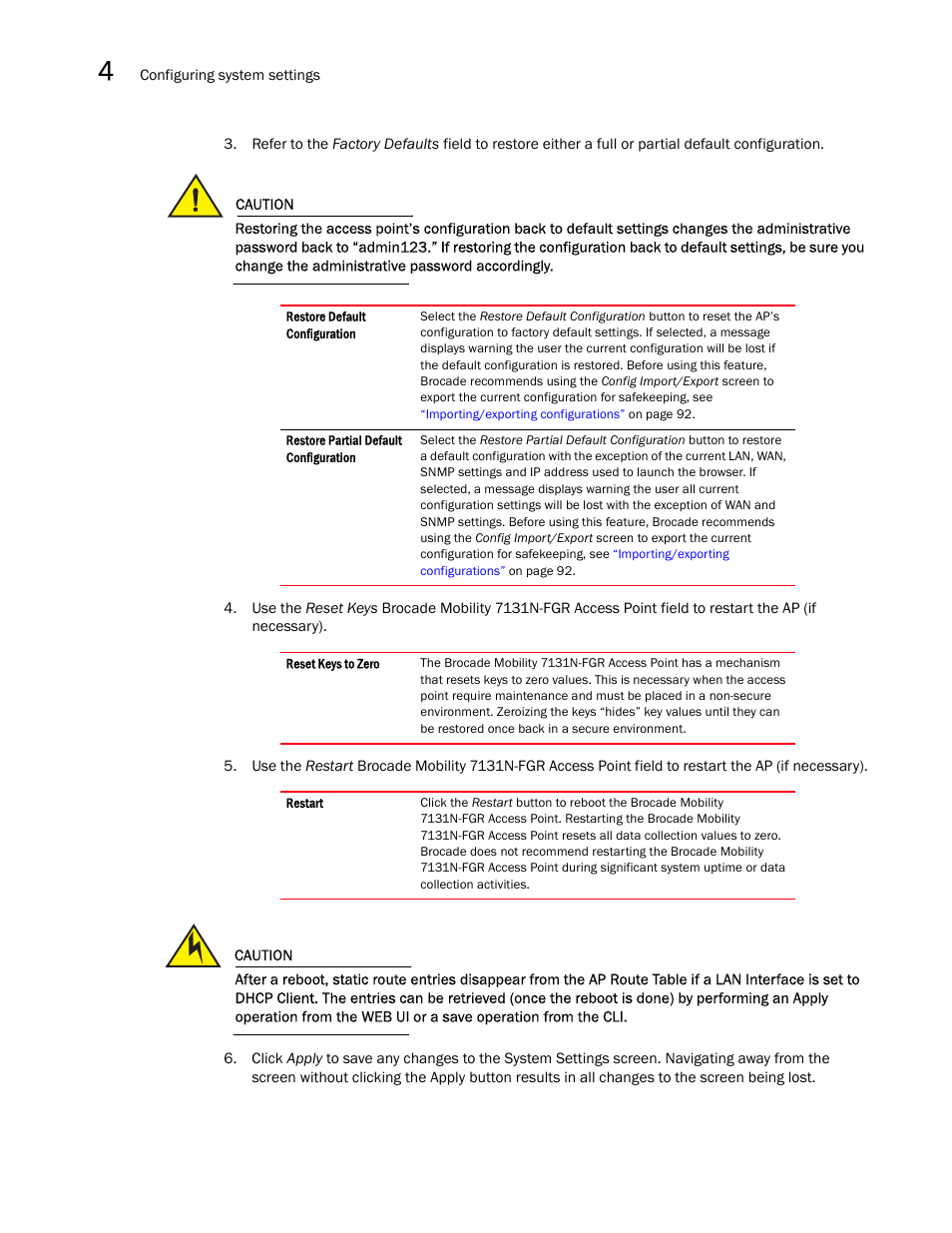 Brocade Mobility 7131N-FGR Access Point Product Reference Guide (Supporting software release 4.0.0.0-35GRN and later) User Manual | Page 70 / 593