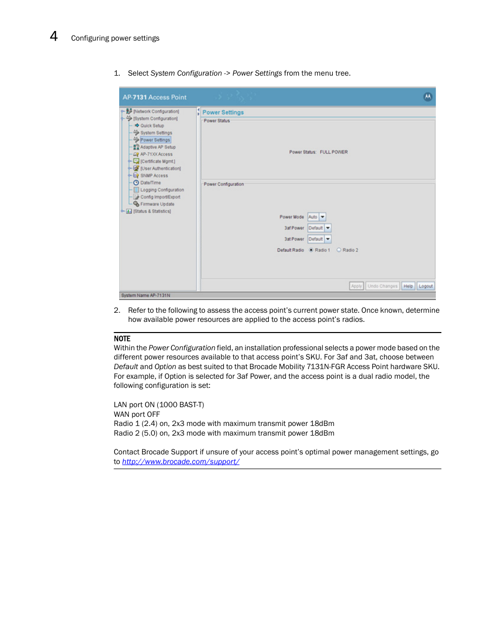 Brocade Mobility 7131N-FGR Access Point Product Reference Guide (Supporting software release 4.0.0.0-35GRN and later) User Manual | Page 74 / 593