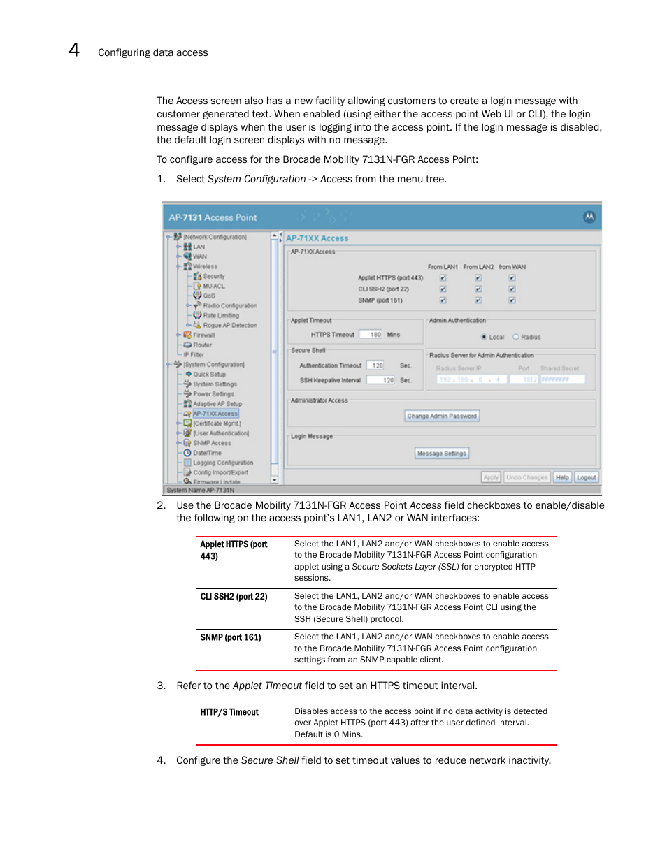 Brocade Mobility 7131N-FGR Access Point Product Reference Guide (Supporting software release 4.0.0.0-35GRN and later) User Manual | Page 78 / 593