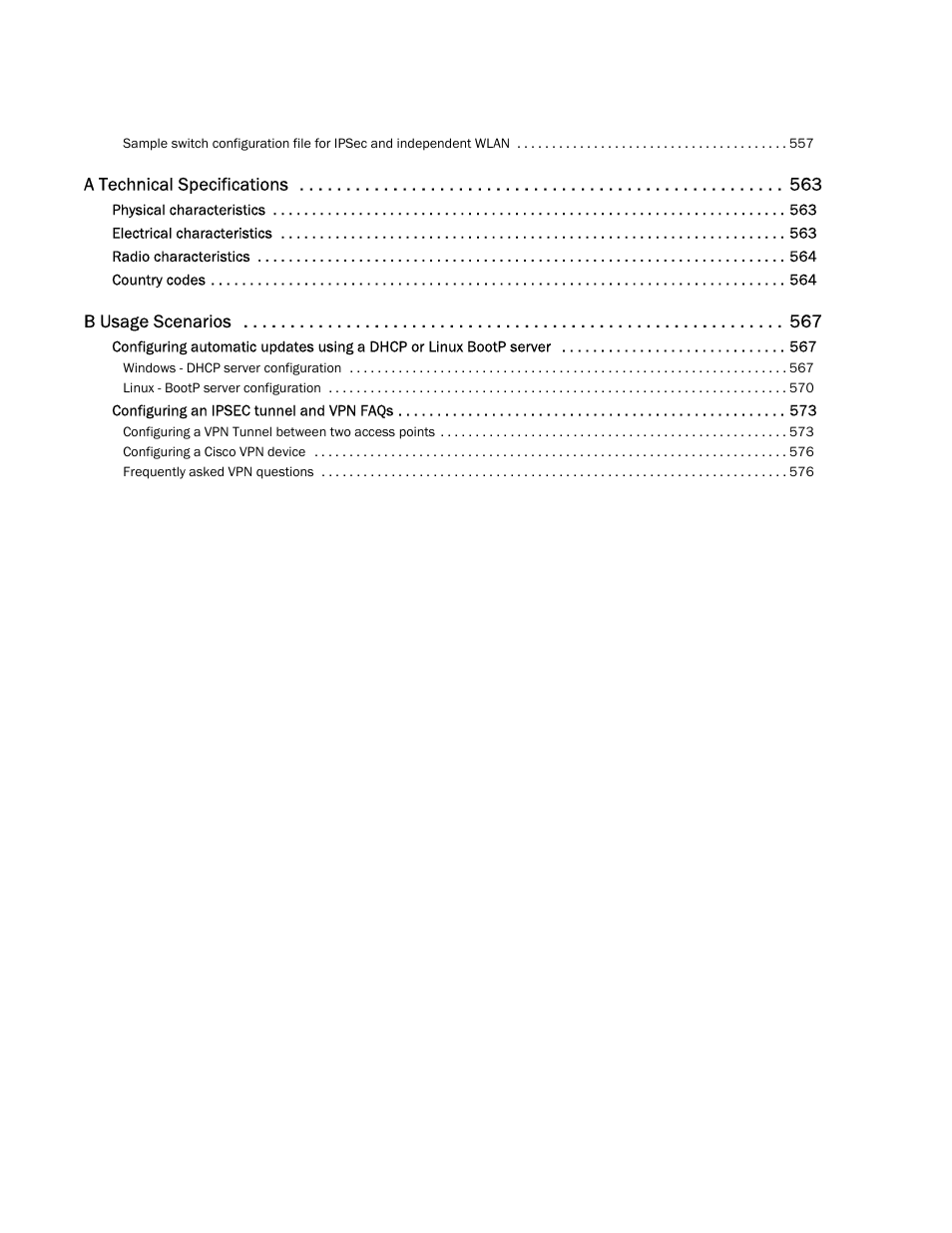 A technical specifications, B usage scenarios | Brocade Mobility 7131N-FGR Access Point Product Reference Guide (Supporting software release 4.0.0.0-35GRN and later) User Manual | Page 8 / 593