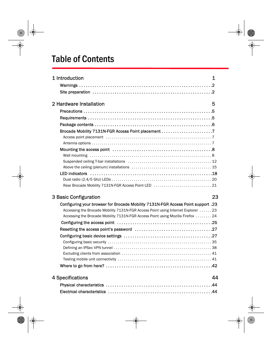 Brocade Mobility 7131N-FGR Access Point Installation Guide (Supporting software release 4.0.0.0-035GRN and later) User Manual | Page 3 / 65