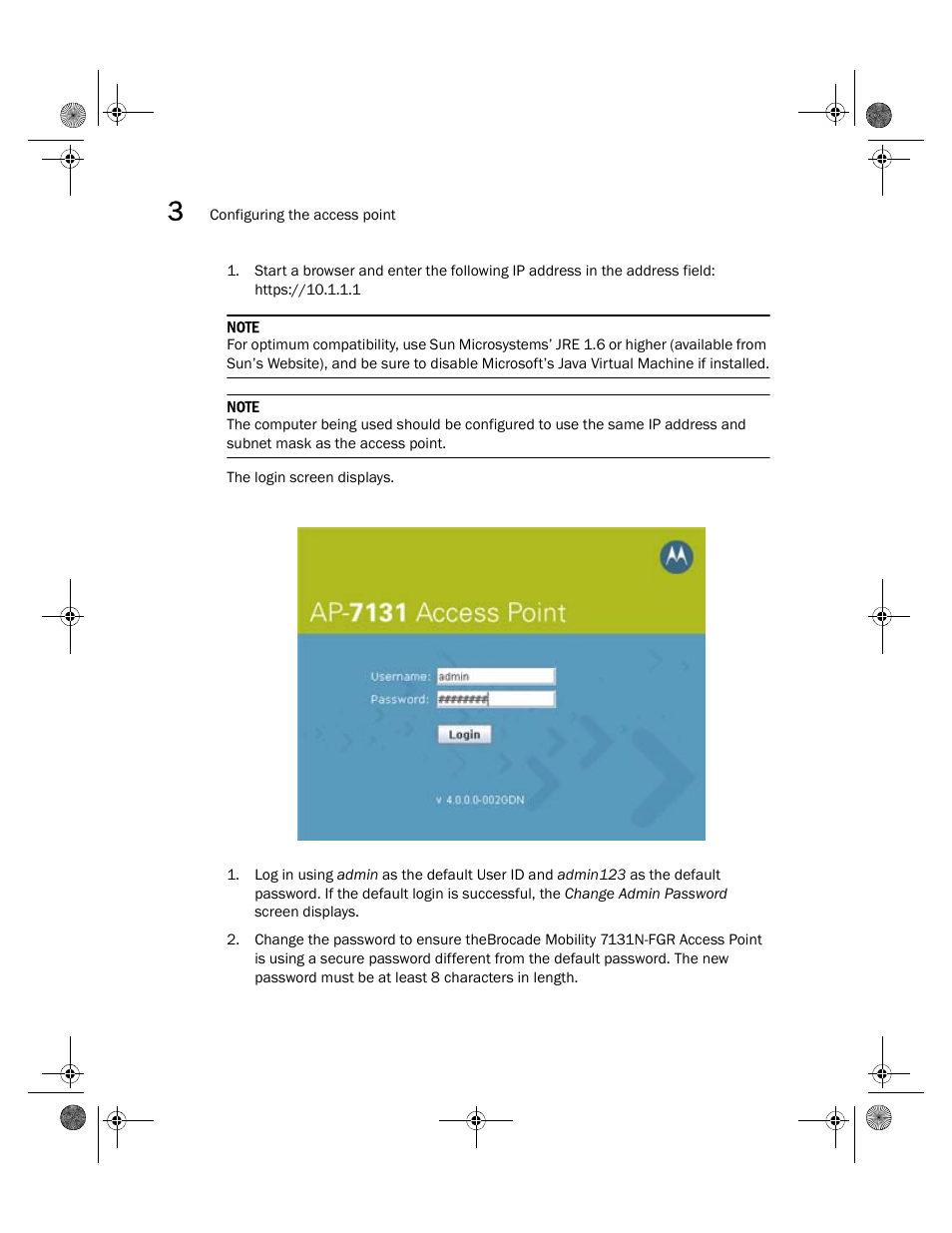 Brocade Mobility 7131N-FGR Access Point Installation Guide (Supporting software release 4.0.0.0-035GRN and later) User Manual | Page 34 / 65