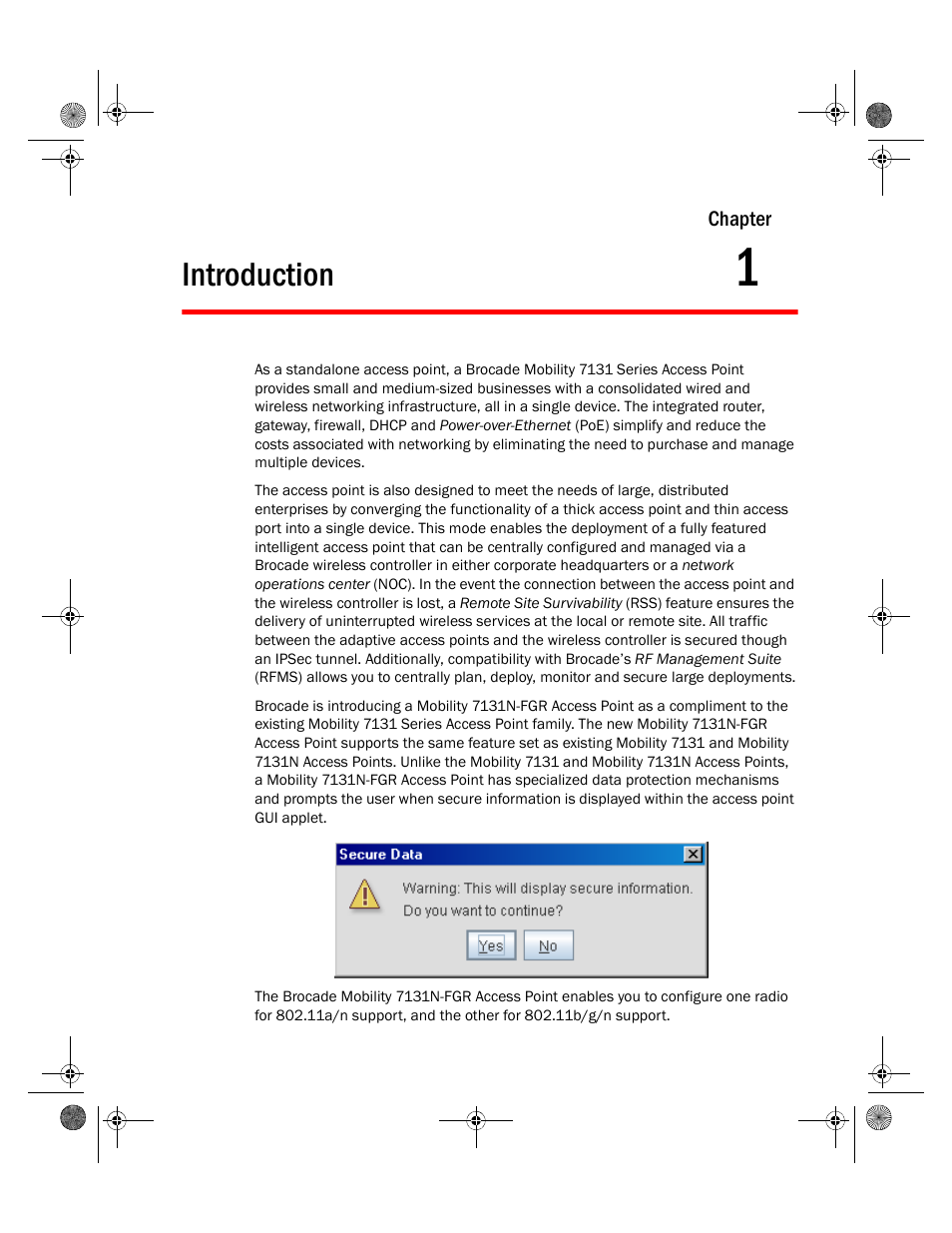 Introduction, 1 introduction | Brocade Mobility 7131N-FGR Access Point Installation Guide (Supporting software release 4.0.0.0-035GRN and later) User Manual | Page 9 / 65