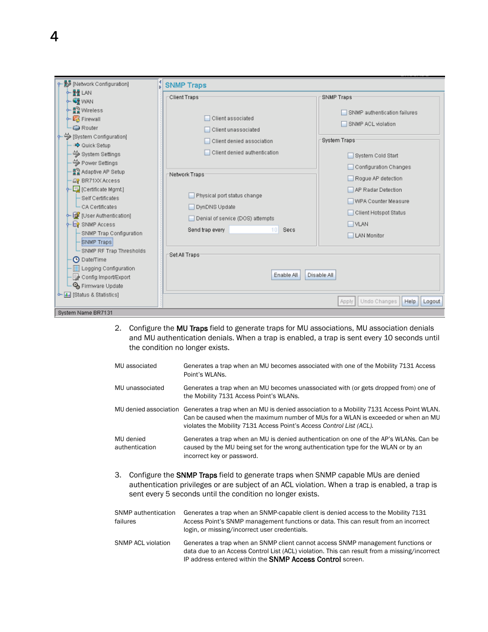 Brocade Mobility 7131 Access Point Product Reference Guide (Supporting software release 4.4.0.0 and later) User Manual | Page 108 / 520