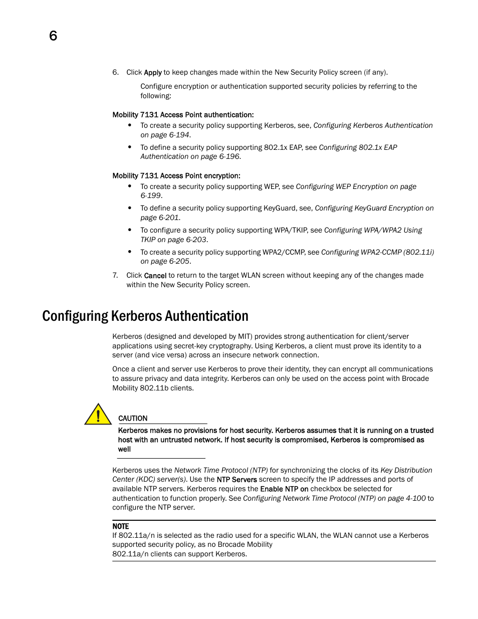 Configuring kerberos authentication | Brocade Mobility 7131 Access Point Product Reference Guide (Supporting software release 4.4.0.0 and later) User Manual | Page 206 / 520
