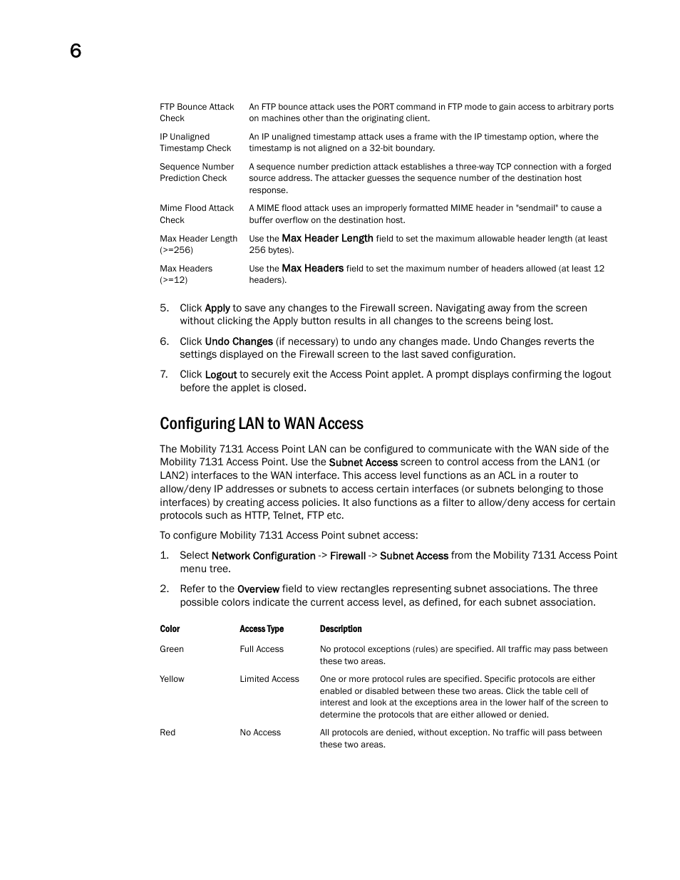 Configuring lan to wan access | Brocade Mobility 7131 Access Point Product Reference Guide (Supporting software release 4.4.0.0 and later) User Manual | Page 224 / 520