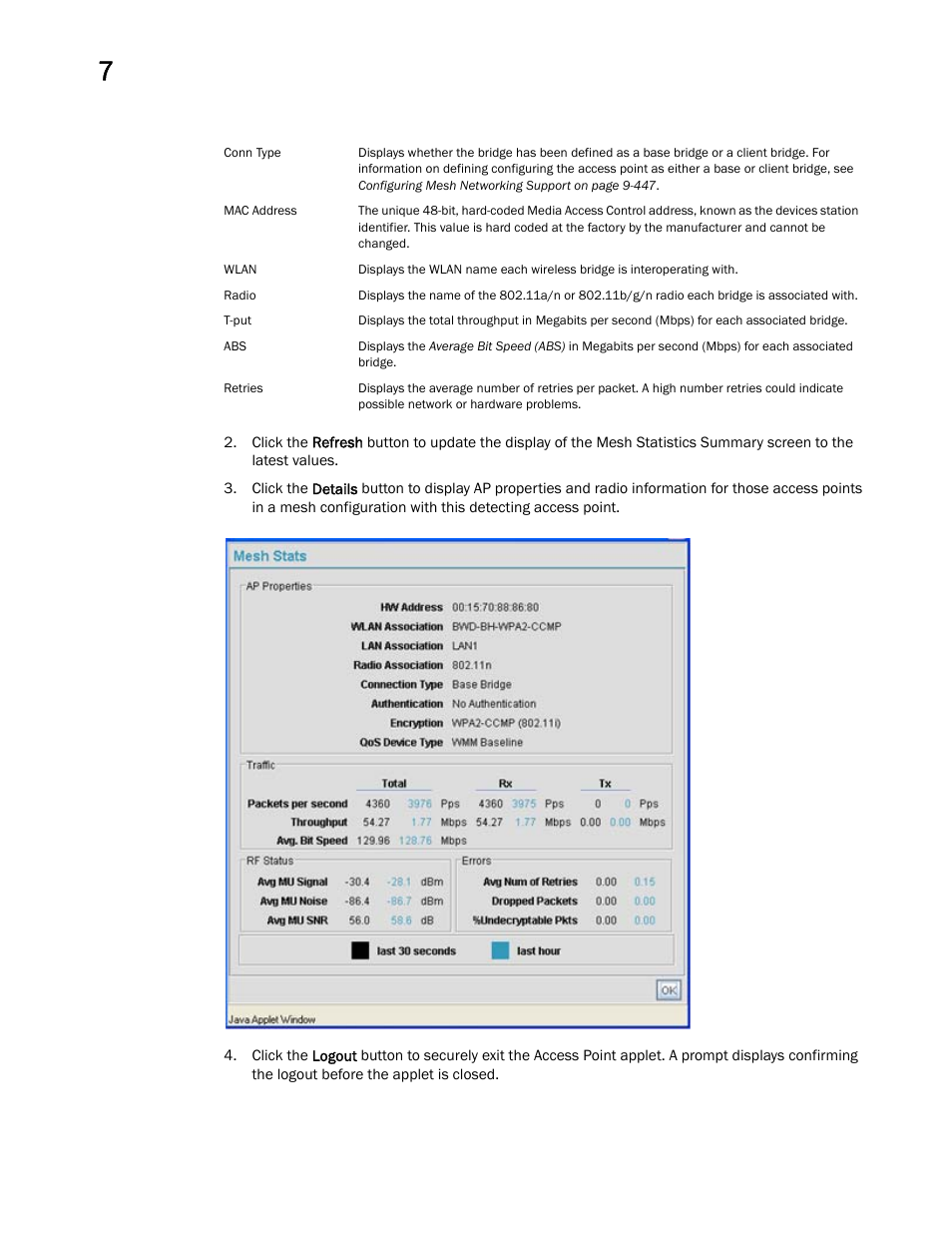 Brocade Mobility 7131 Access Point Product Reference Guide (Supporting software release 4.4.0.0 and later) User Manual | Page 288 / 520