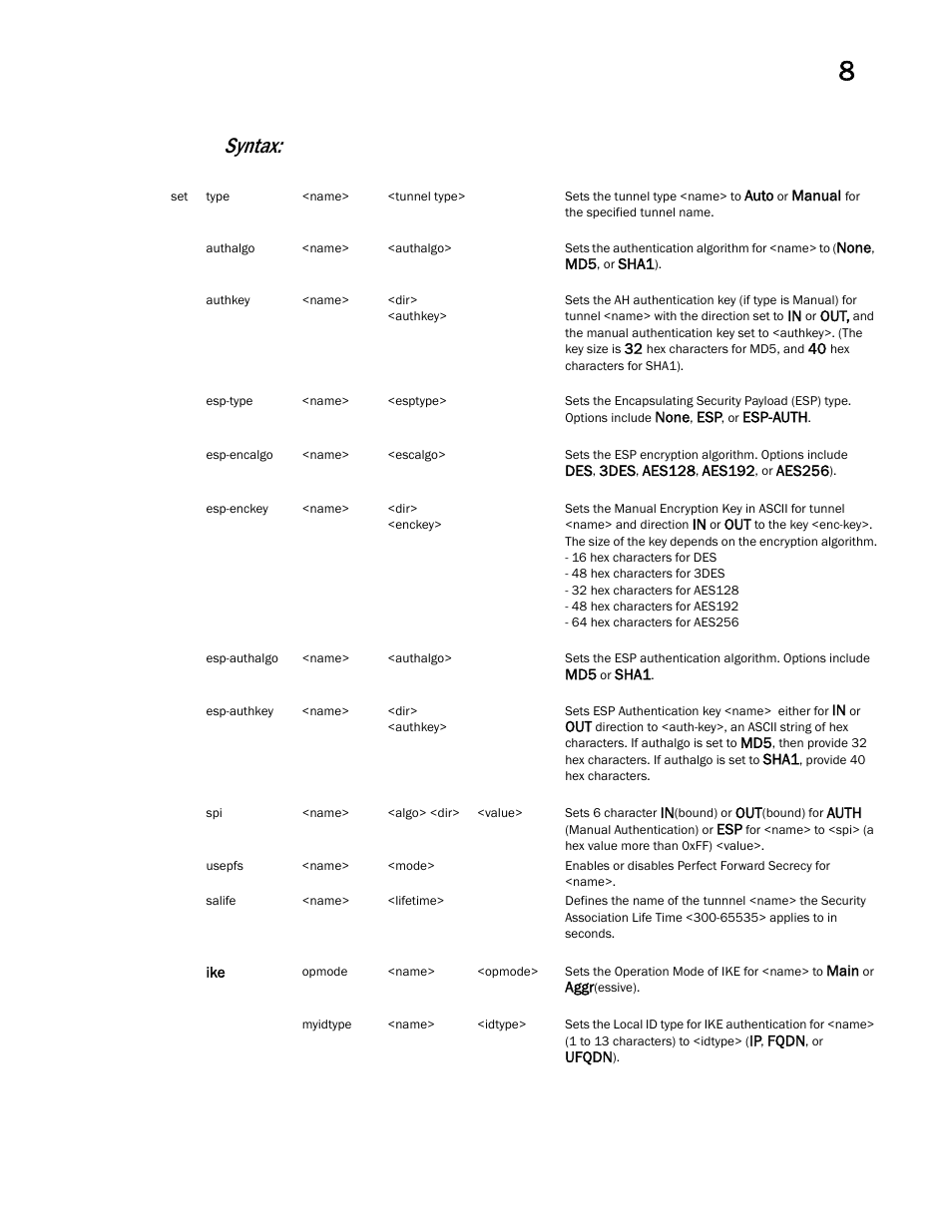 Syntax | Brocade Mobility 7131 Access Point Product Reference Guide (Supporting software release 4.4.0.0 and later) User Manual | Page 321 / 520