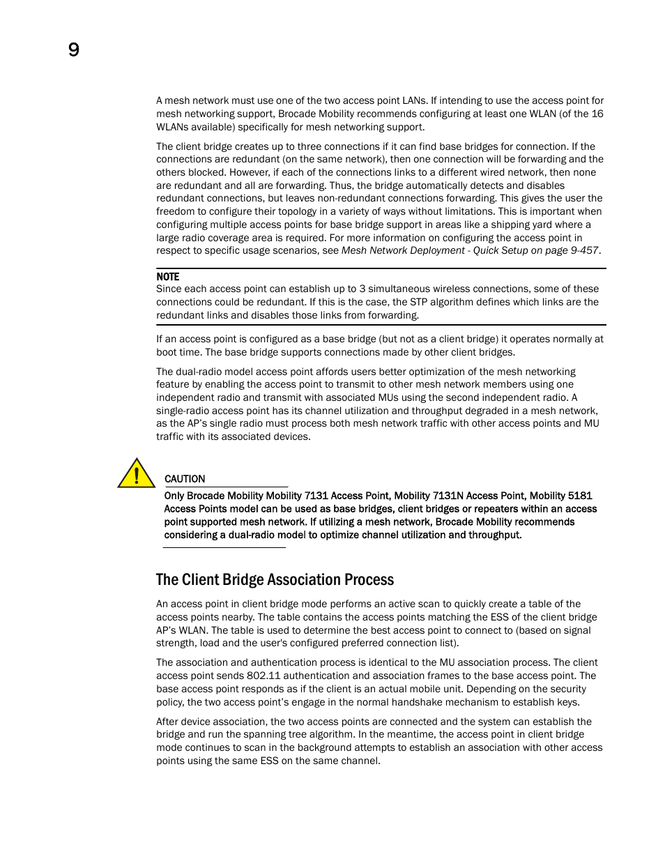 The client bridge association process | Brocade Mobility 7131 Access Point Product Reference Guide (Supporting software release 4.4.0.0 and later) User Manual | Page 456 / 520