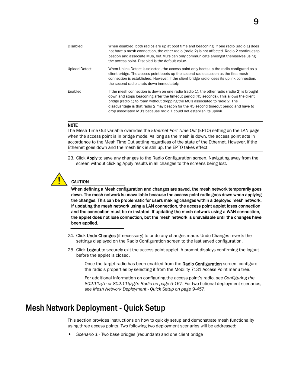 Mesh network deployment - quick setup | Brocade Mobility 7131 Access Point Product Reference Guide (Supporting software release 4.4.0.0 and later) User Manual | Page 469 / 520