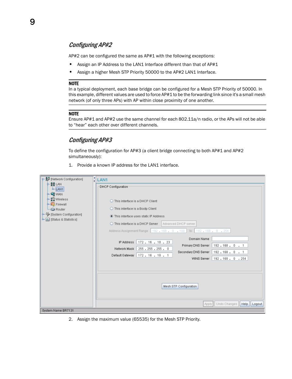 Configuring ap#2, Configuring ap#3 | Brocade Mobility 7131 Access Point Product Reference Guide (Supporting software release 4.4.0.0 and later) User Manual | Page 474 / 520