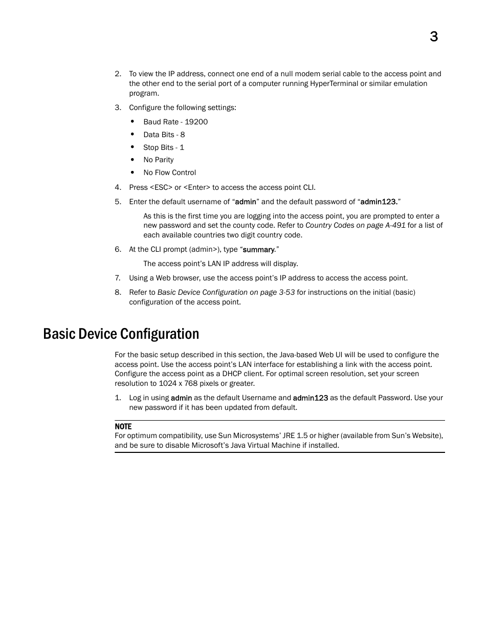 Basic device configuration | Brocade Mobility 7131 Access Point Product Reference Guide (Supporting software release 4.4.0.0 and later) User Manual | Page 65 / 520