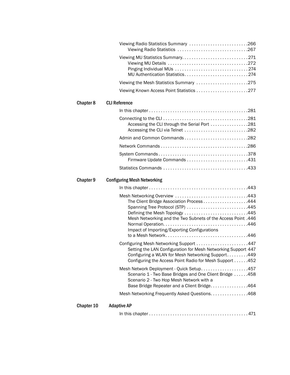 Brocade Mobility 7131 Access Point Product Reference Guide (Supporting software release 4.4.0.0 and later) User Manual | Page 8 / 520