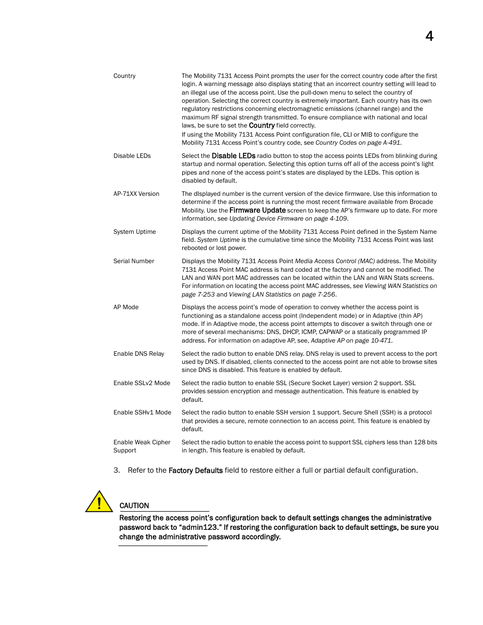 Brocade Mobility 7131 Access Point Product Reference Guide (Supporting software release 4.4.0.0 and later) User Manual | Page 81 / 520