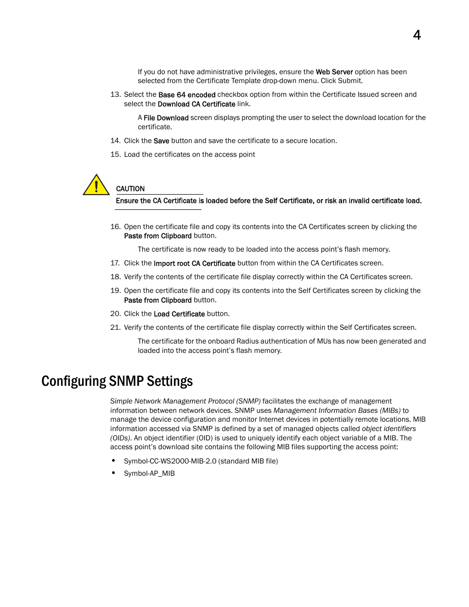 Configuring snmp settings | Brocade Mobility 7131 Access Point Product Reference Guide (Supporting software release 4.4.0.0 and later) User Manual | Page 99 / 520