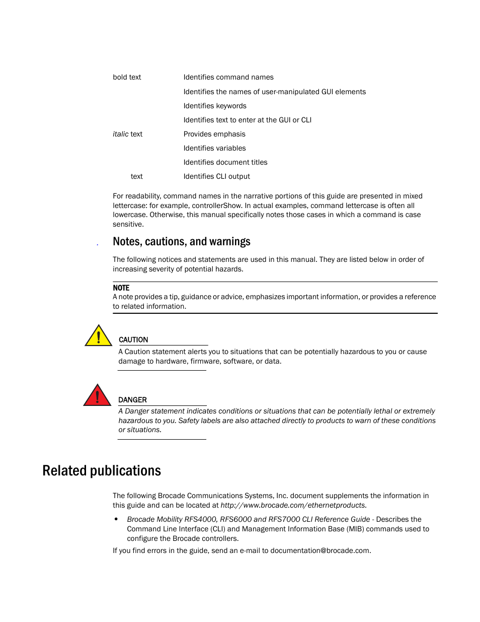 Related publications | Brocade Mobility 5181 Access Point Product Reference Guide (Supporting software release 4.4.0.0) User Manual | Page 12 / 428